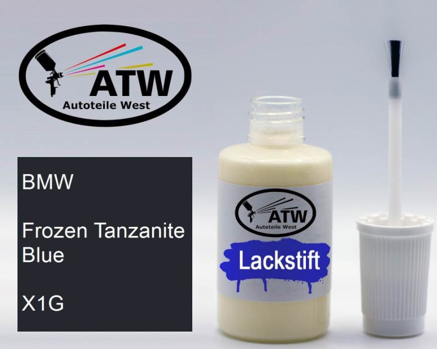 BMW, Frozen Tanzanite Blue, X1G: 20ml Lackstift, von ATW Autoteile West.